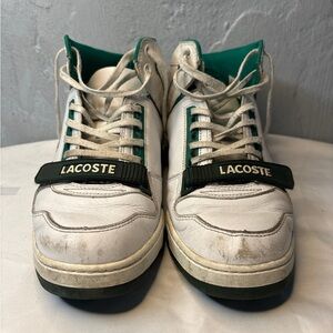 Lacoste White and Green Sneakers